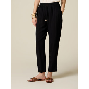 Oltre - Pantaloni joggers in viscosa - Nero
