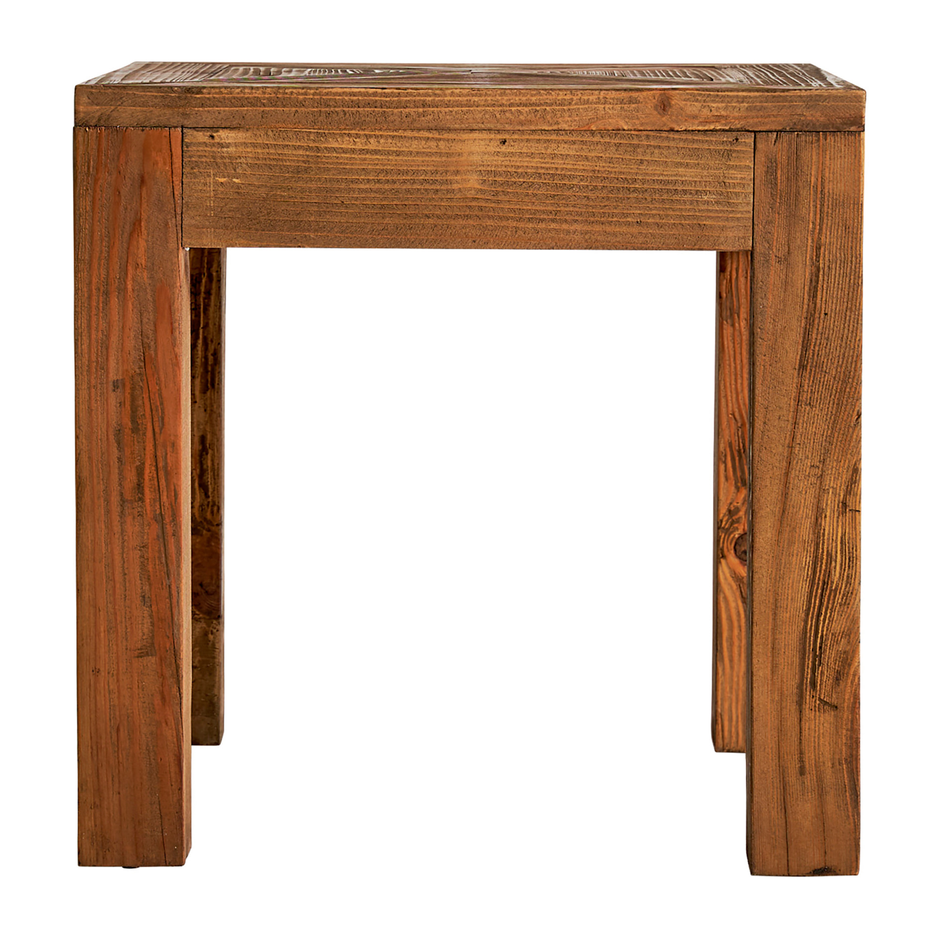 Mesa auxiliar de madera de pino en color marrón de 50x50x50cm