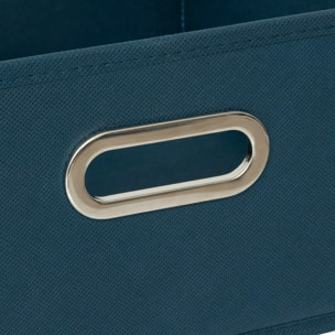 Panier velours 31x15cm "Mix N' Modul" bleu pétrole