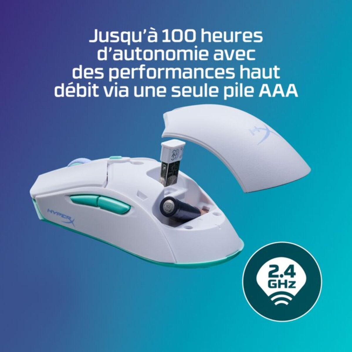 Souris Gamer Sans Fil HYPERX Pulsefire Haste 2 Core blanche