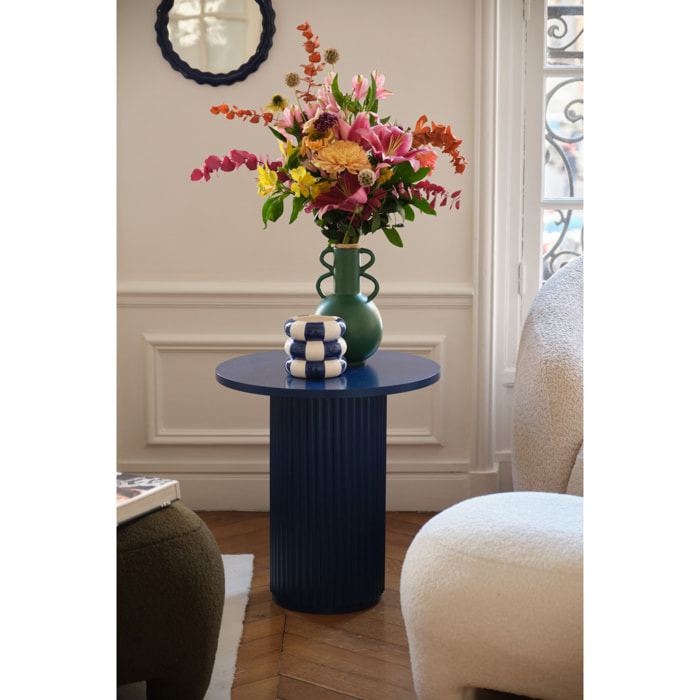 Table d'appoint ronde cannelée