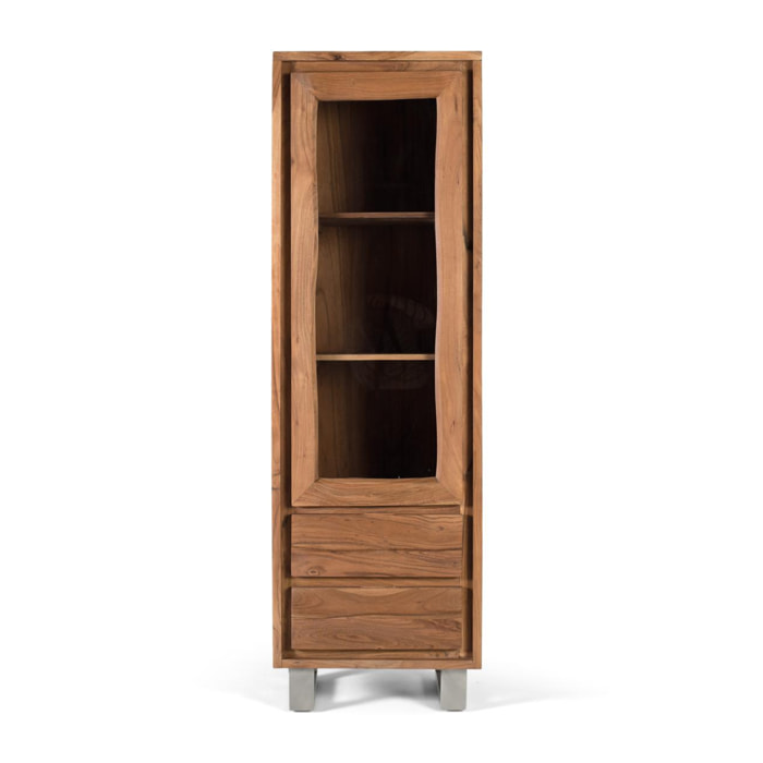 Vitrina de Madera de Acacia 60 Cm Estilo Rústico Moderno