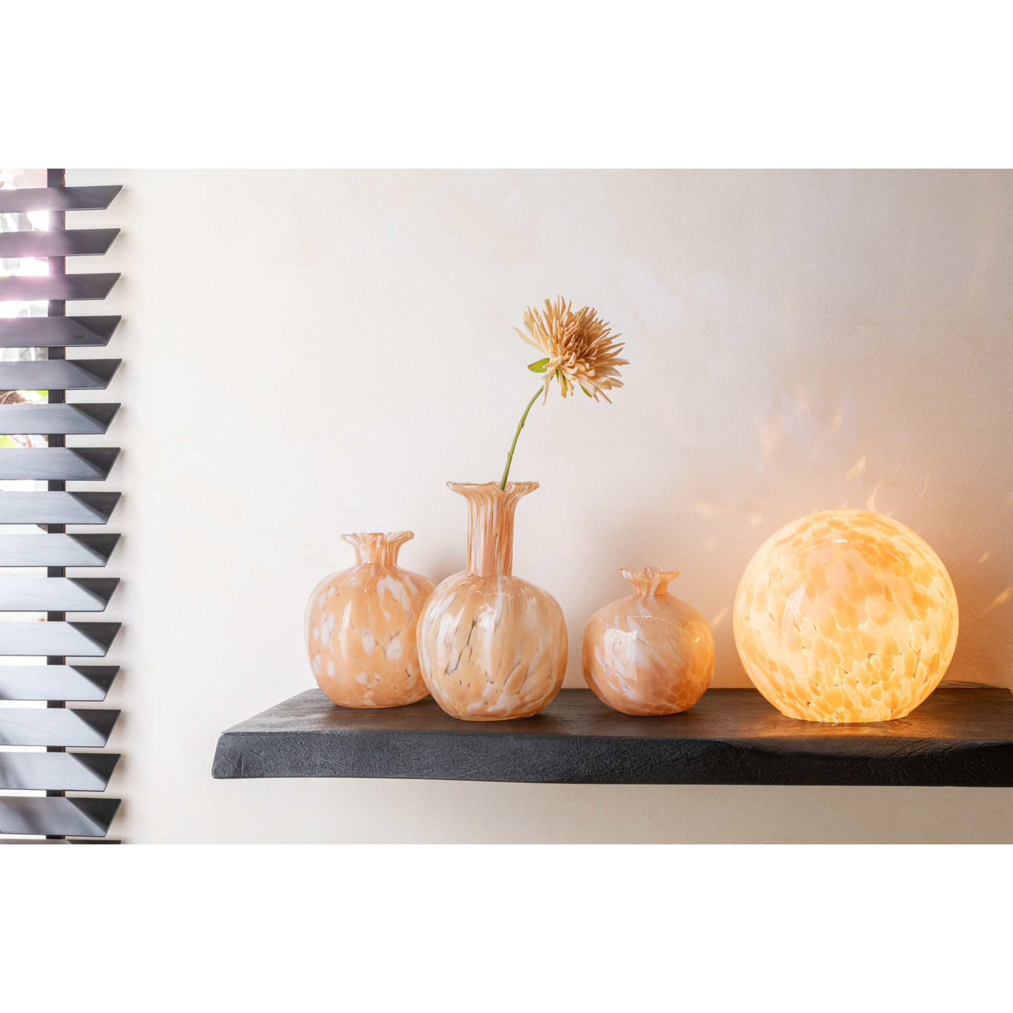 J-Line vase Melissa - verre - beige - large - 23 cm de hauteur