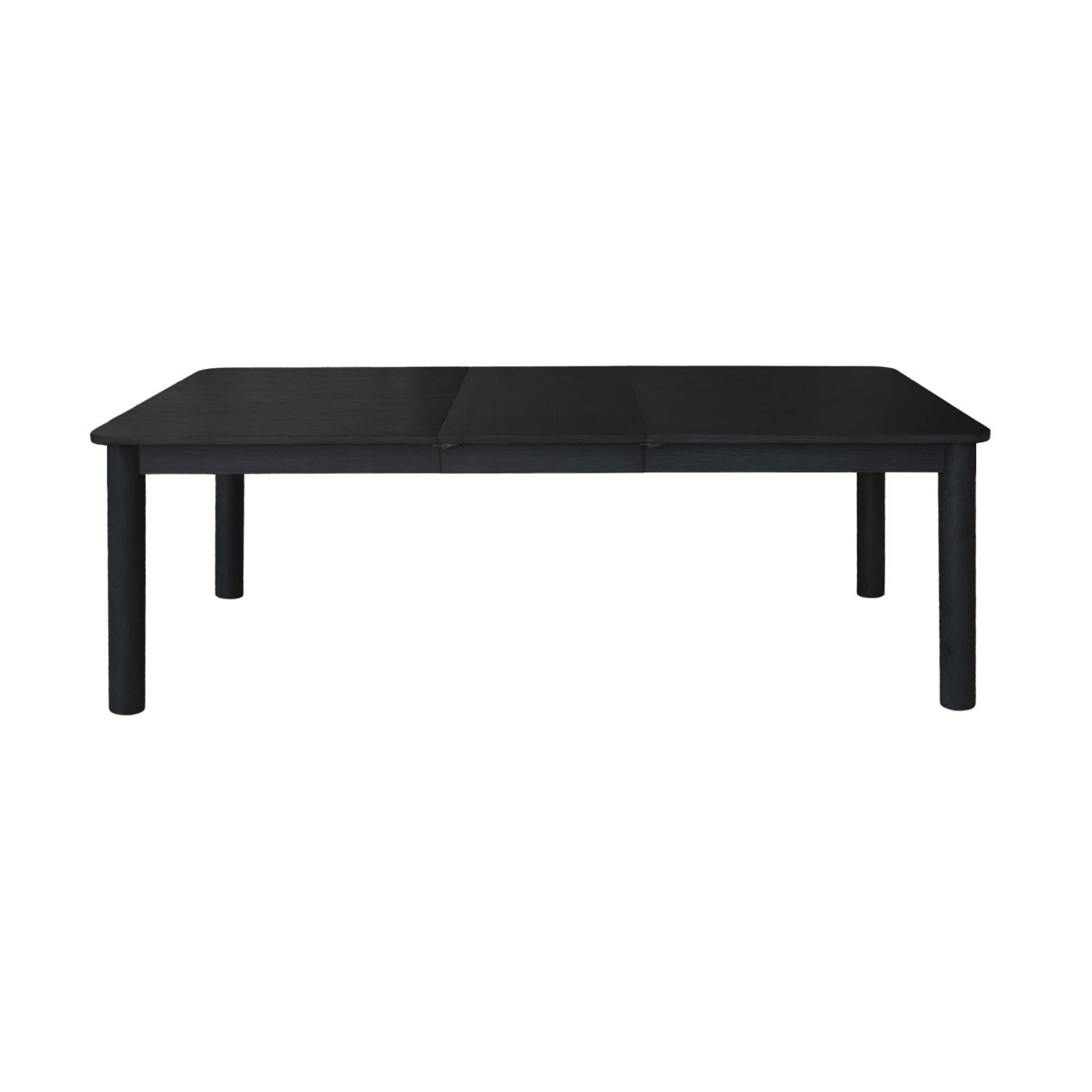 Table à manger rectangulaire extensible bois d'hévéa et placage chêne noir 6 à 10 places - 170-270cm - Solene