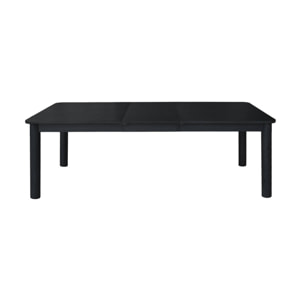 Table à manger rectangulaire extensible bois d'hévéa et placage chêne noir 6 à 10 places - 170-270cm - Solene