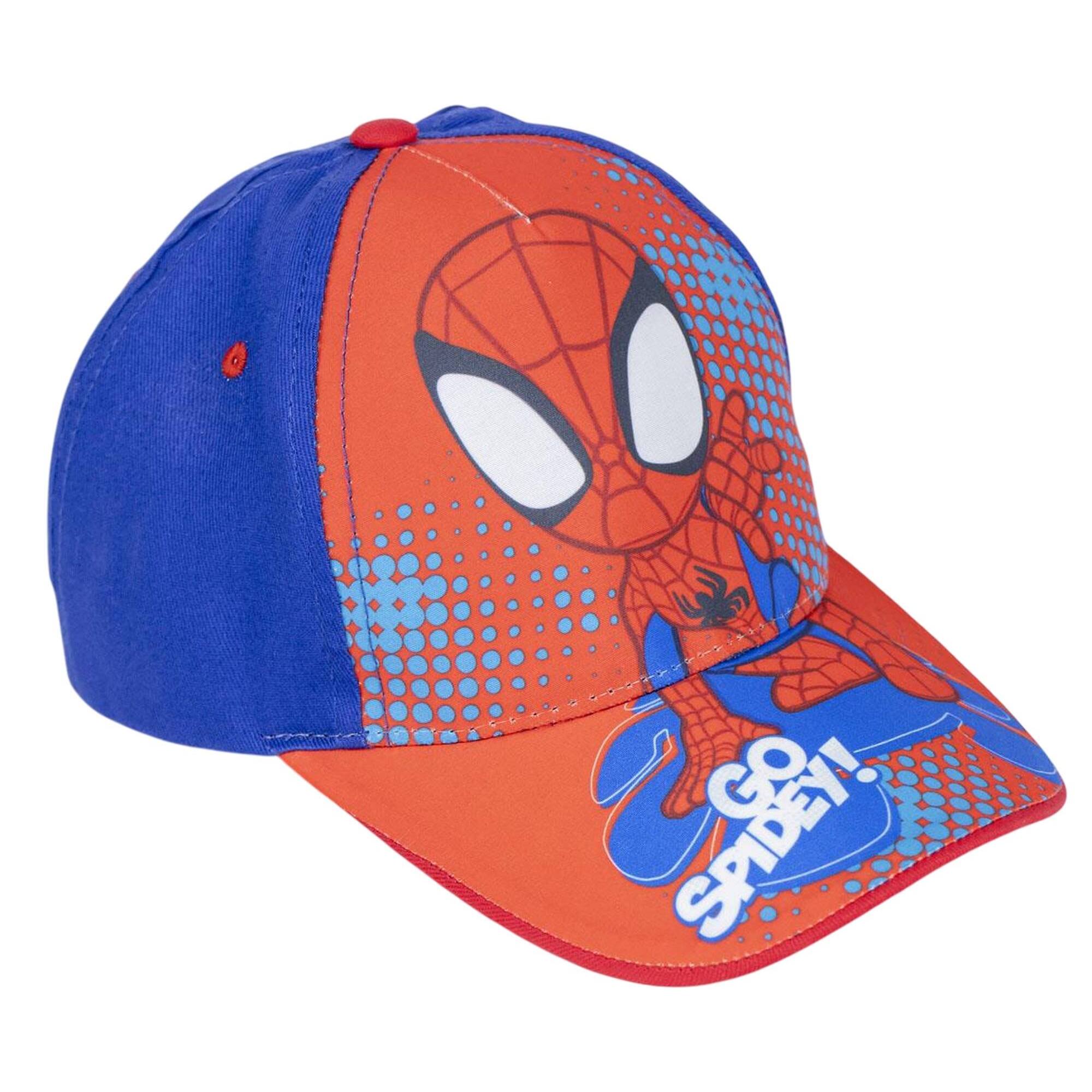 Gorra infantil con visera de spidey - color rojo - en algodón y poliéster - producto original diseñado en españa