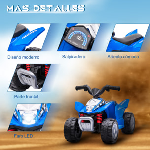Quad Eléctrico HONDA para Niños 18-36 Meses con Faros LED 65,5x38,5x43,5cm Azul