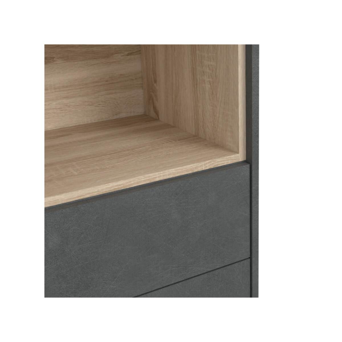 Étagère de rangement finition béton gris et bois - UNIVERSE
