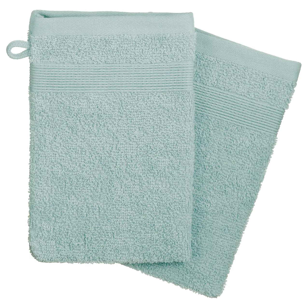 Lot de 2 gants de toilette - coton 450 gr/m² - bleu givre 15x21 cm