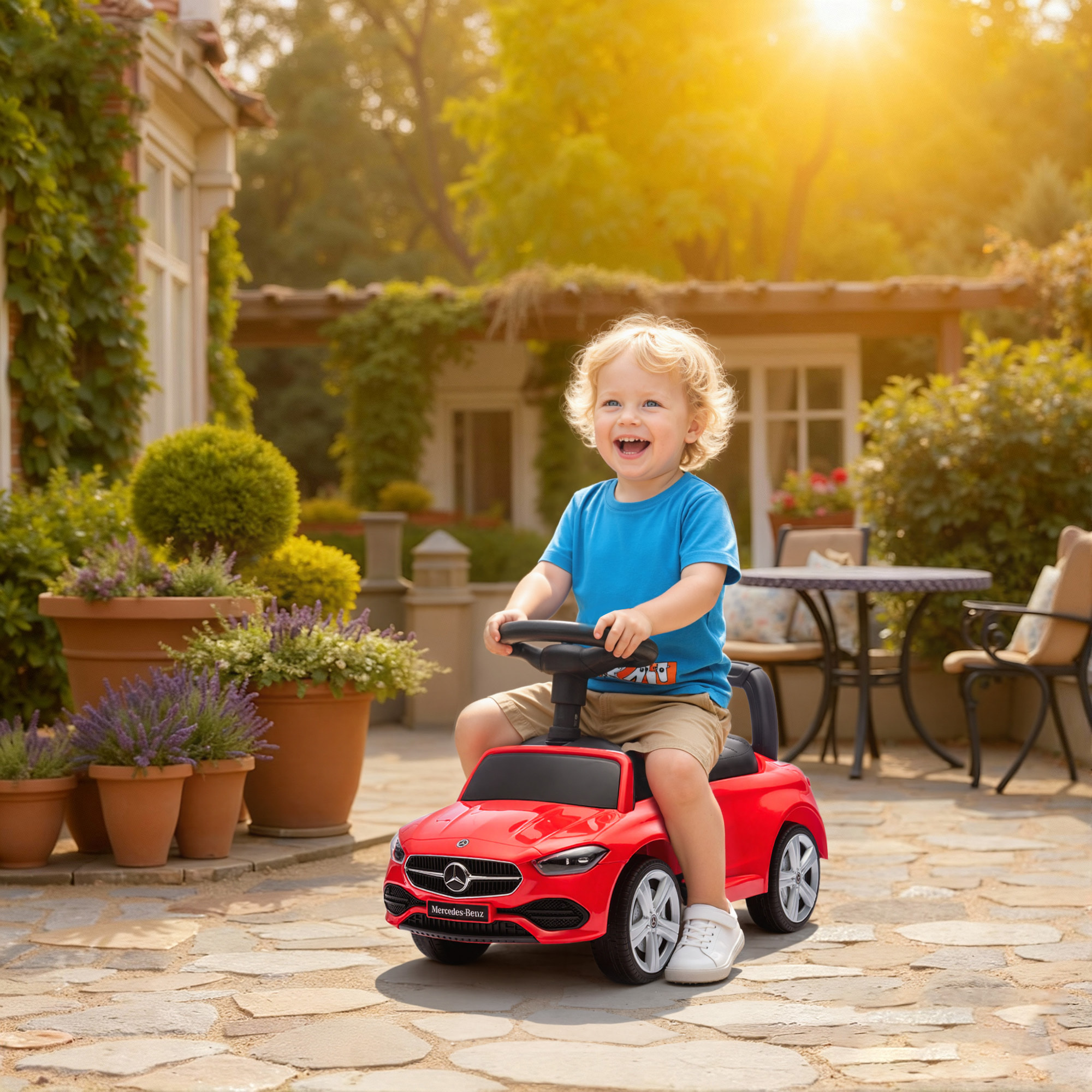 Porteur voiture enfant Mercedes-Benz classe C évolutif 18-36 mois effets sonores rouge