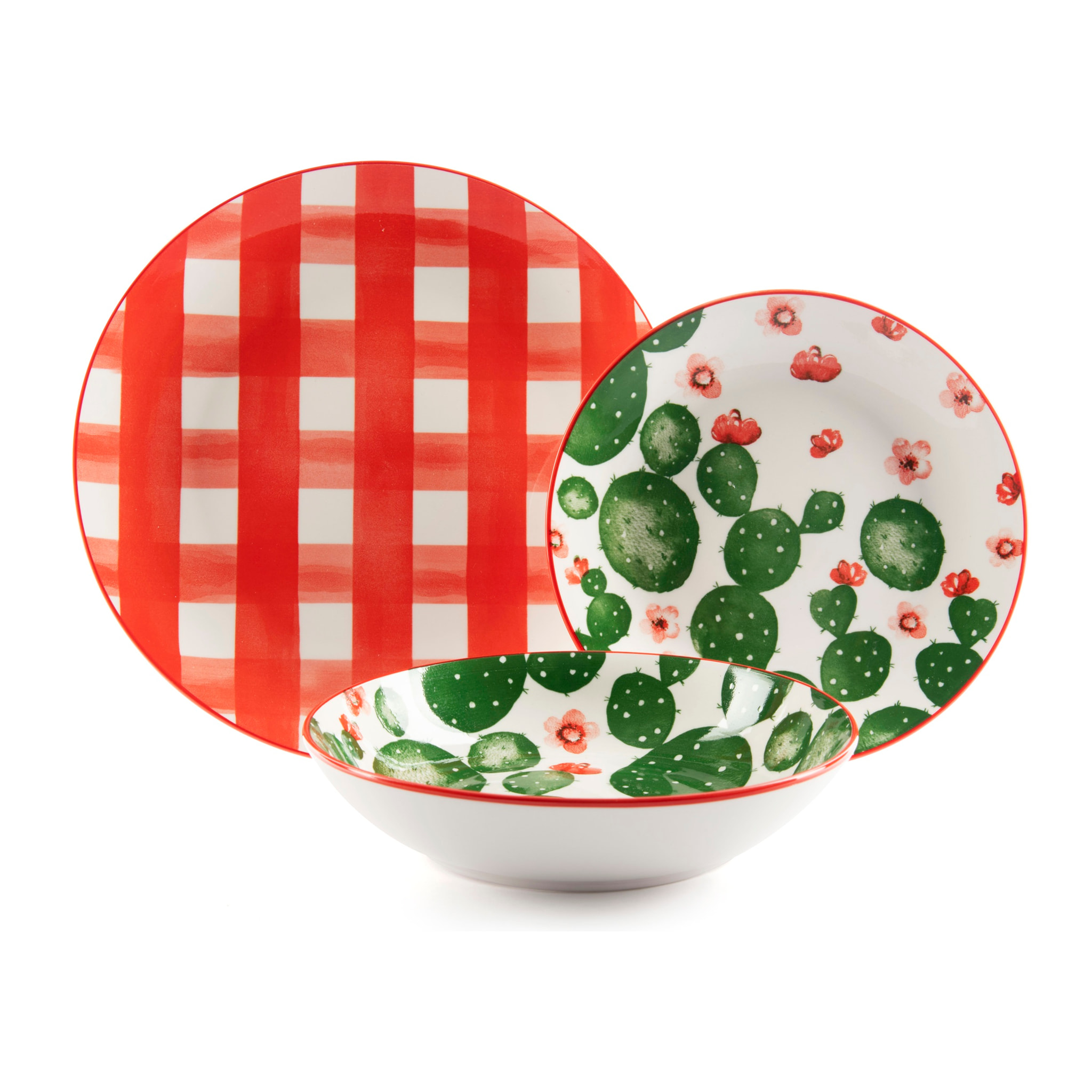 Service de table 18 pièces Excelsa – Arizona, Porcelaine Multicolore