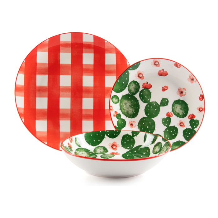 Service de table 18 pièces Excelsa – Arizona, Porcelaine Multicolore