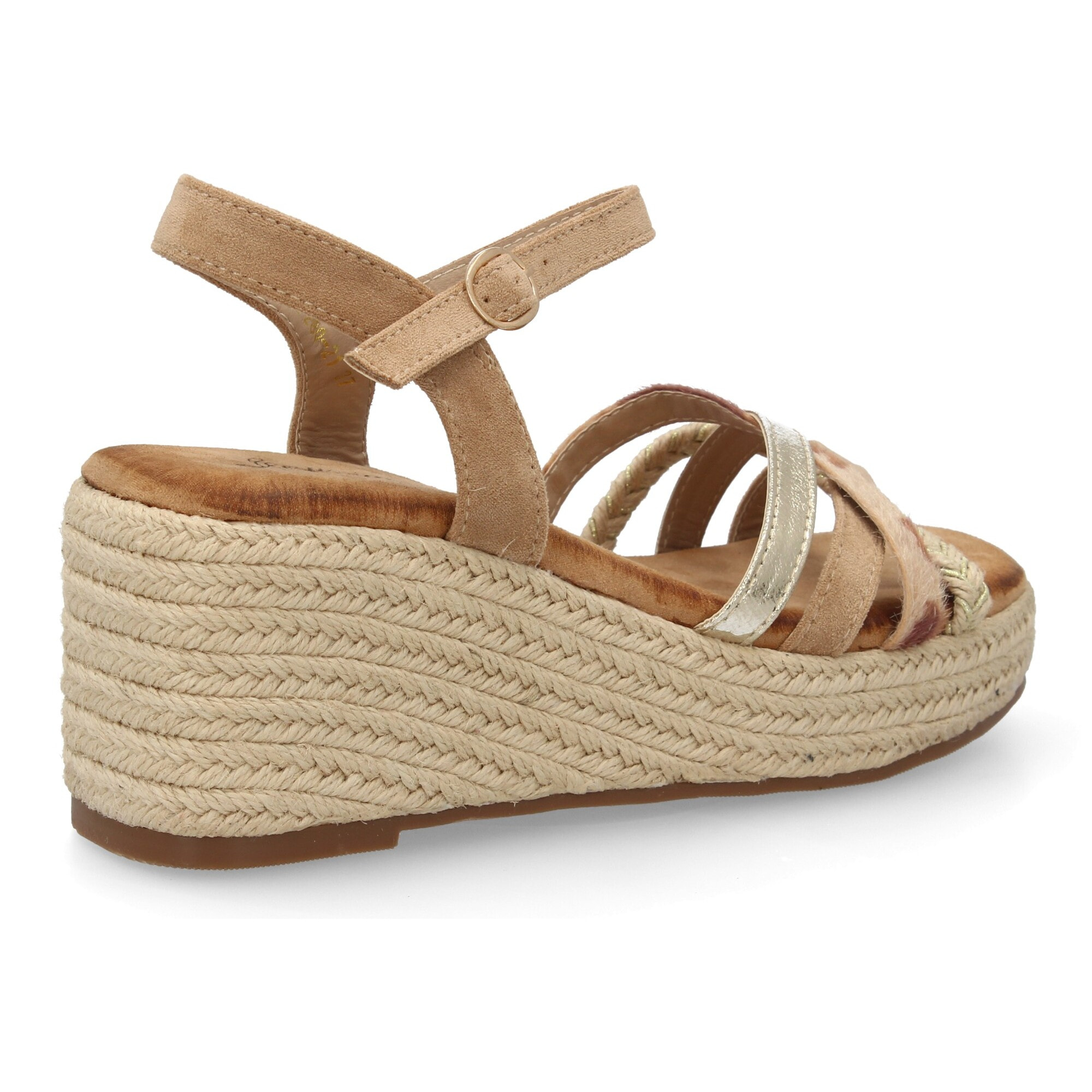 Sandalia de cuña para mujer, diseño de tiras cruzadas