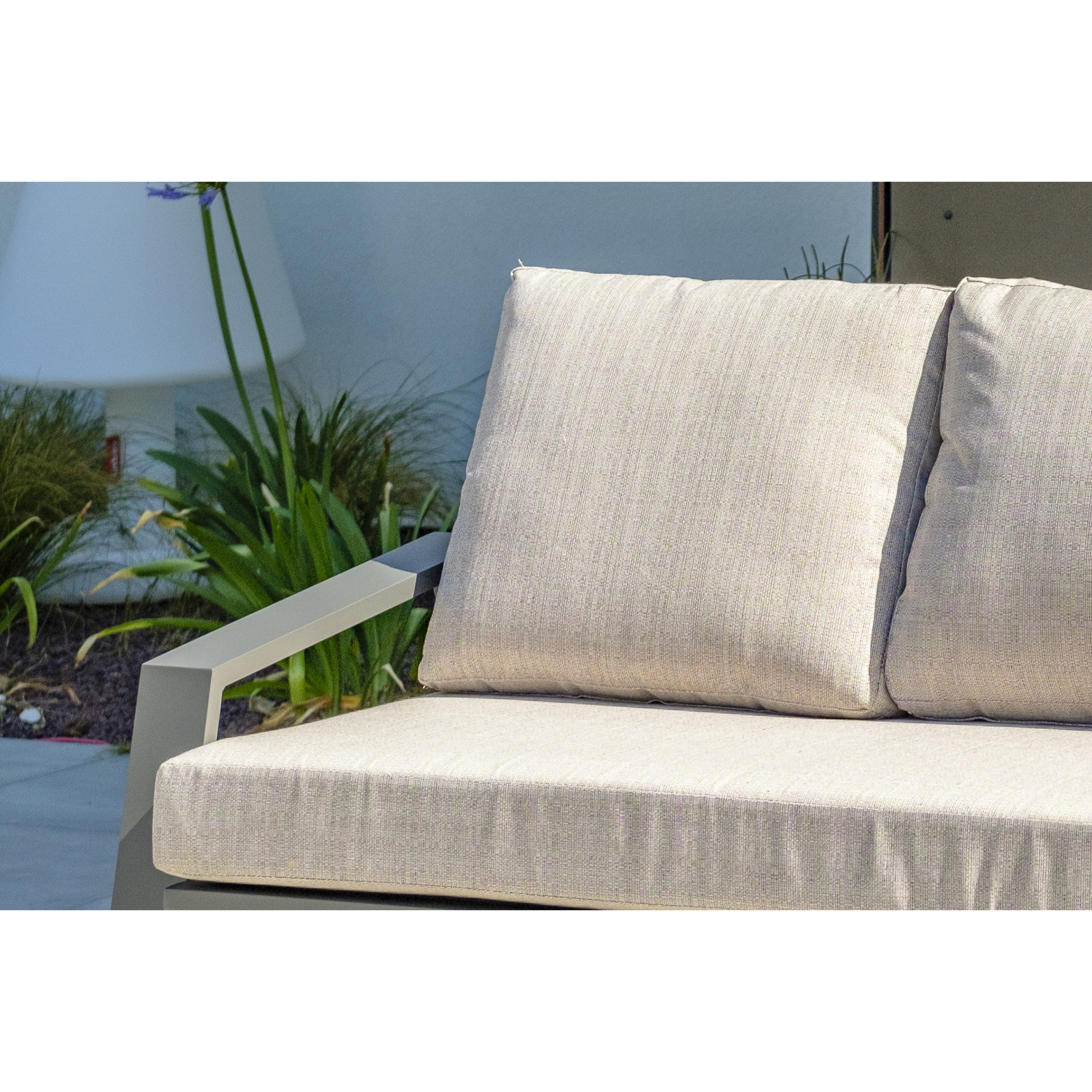 IBIZA - Salon de jardin 5 places en aluminium gris anthracite