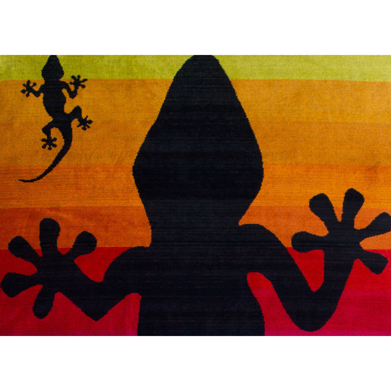 Telo Mare Spugna Jacquard Spiaggia Disegno Geko Stripe