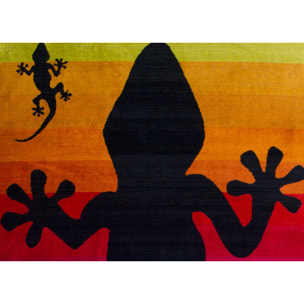 Telo Mare Spugna Jacquard Spiaggia Disegno Geko Stripe