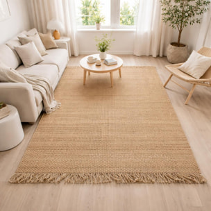 Tapis jute fait main motif uni FONO
