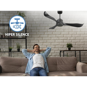 Ventilateur de plafond Réversible  Thermostat Wifi Moteur à courant continu Toits en pente Télécommande Adaptateur 2/3 Lames Hypersilence Mémoire