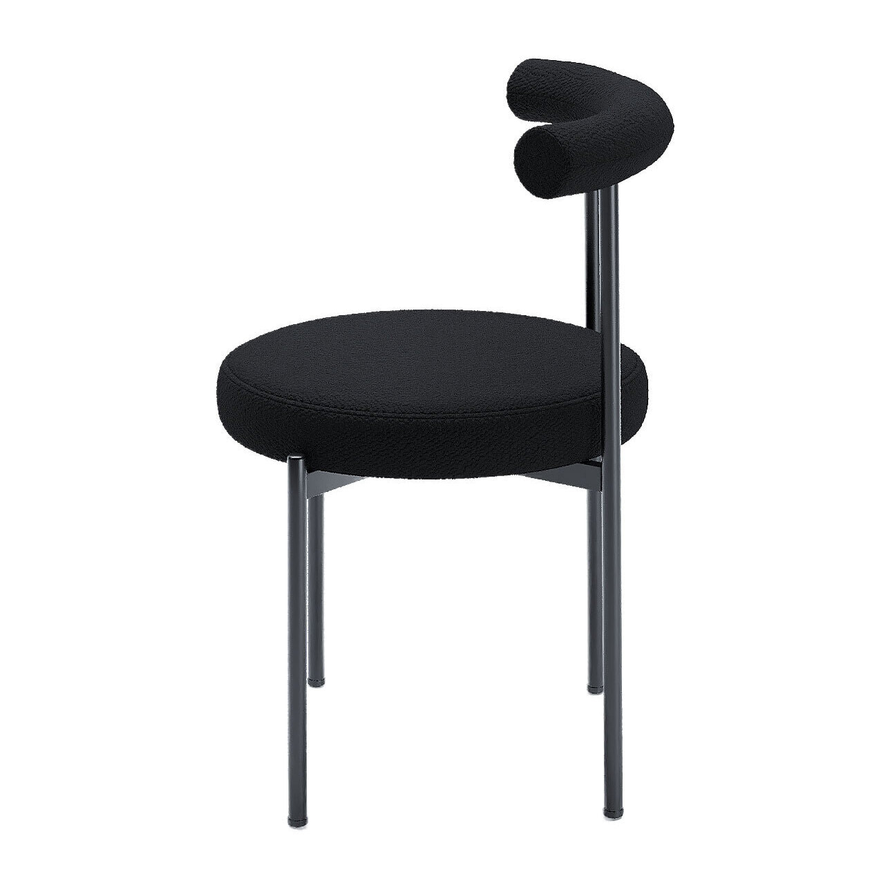 Lot de 2 chaises de salle à manger design moderne, bouclette grise anthracite