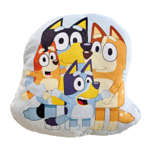 Coussin forme imprimé 100% Polyester, BLUEY FAMILY