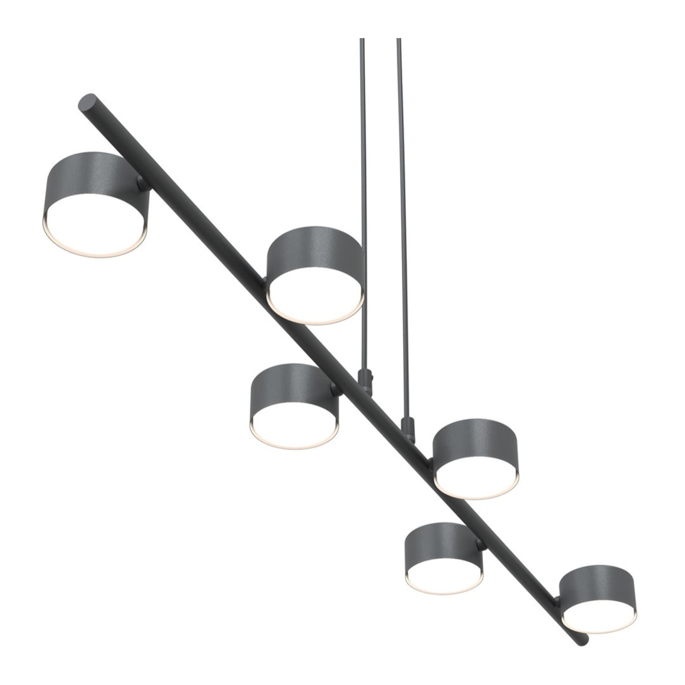 Lampada a sospensione Sora in acciaio nero opaco