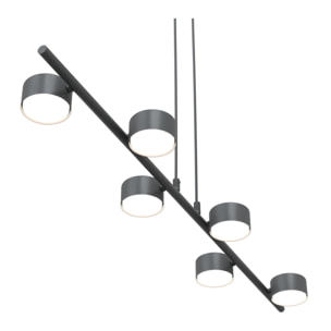 Lampada a sospensione Sora in acciaio nero opaco