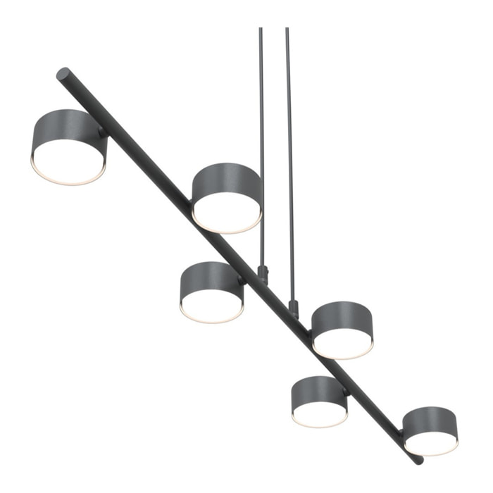 Lampada a sospensione Sora in acciaio nero opaco