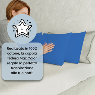 COPPIA FEDERE MAX COLOR, 100% Cotone, Made in Italy - BLU ROYAL