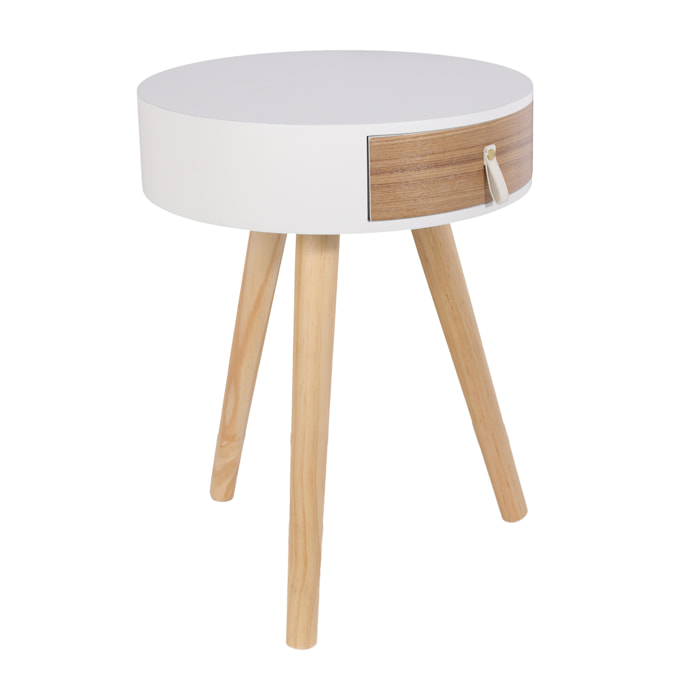 Chevet Nora Blanc 34.5x34.5x47cm