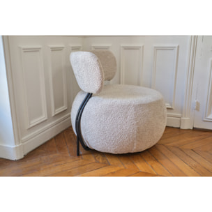 Fauteuil rond en laine bouclée
