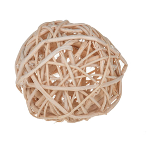 Sfera Intrecciata Di Rattan, 4 Pezzi. Larghezza 10 Cm - Pezzi 6 - 10X10X10cm - Colore: Bianco - Bianchi Dino - Articoli Intrecciati, Scopine