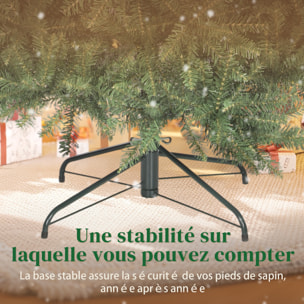 Sapin de Noël artificiel Ø130 x 210H cm 2641 branches épines imitation épicéa grand réalisme vert