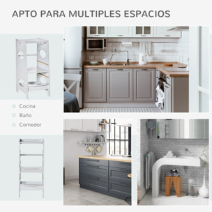 Torre de Aprendizaje de Madera para Niños Taburete de Cocina Infantil con Pedal Altura Ajustable en 3 Posiciones y Barra de Seguridad 40x50x90 cm Gris