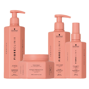 SCHWARZKOPF Kit Fibre Clinix Fortify Shampoo 300ml + Mask 250ml + Conditioner 250ml + Spray 200ml