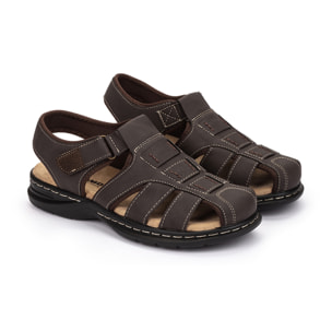 Sandalias cerradas para hombre color café