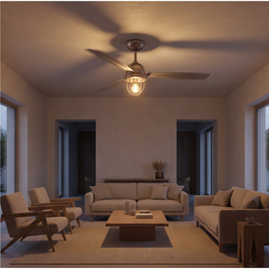 Forlight Ventilador IP20 Mariner E27 15W Níquel satinado Níquel satinado