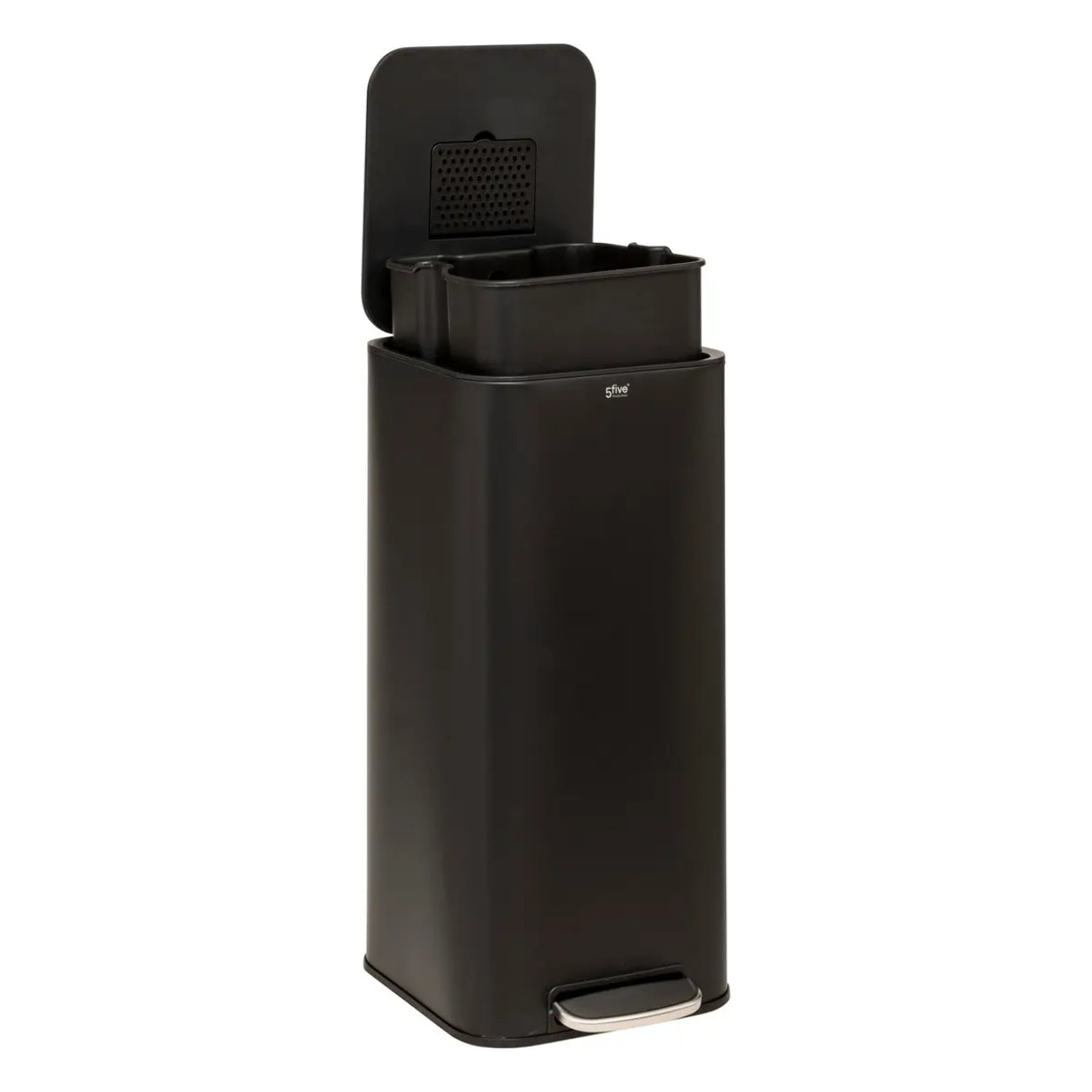 Poubelle "Delta" en métal noir 30L