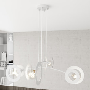 Lampada a sospensione Euforia in acciaio bianco