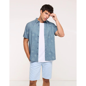 Camisa Estampado Tropical Azul - Furious