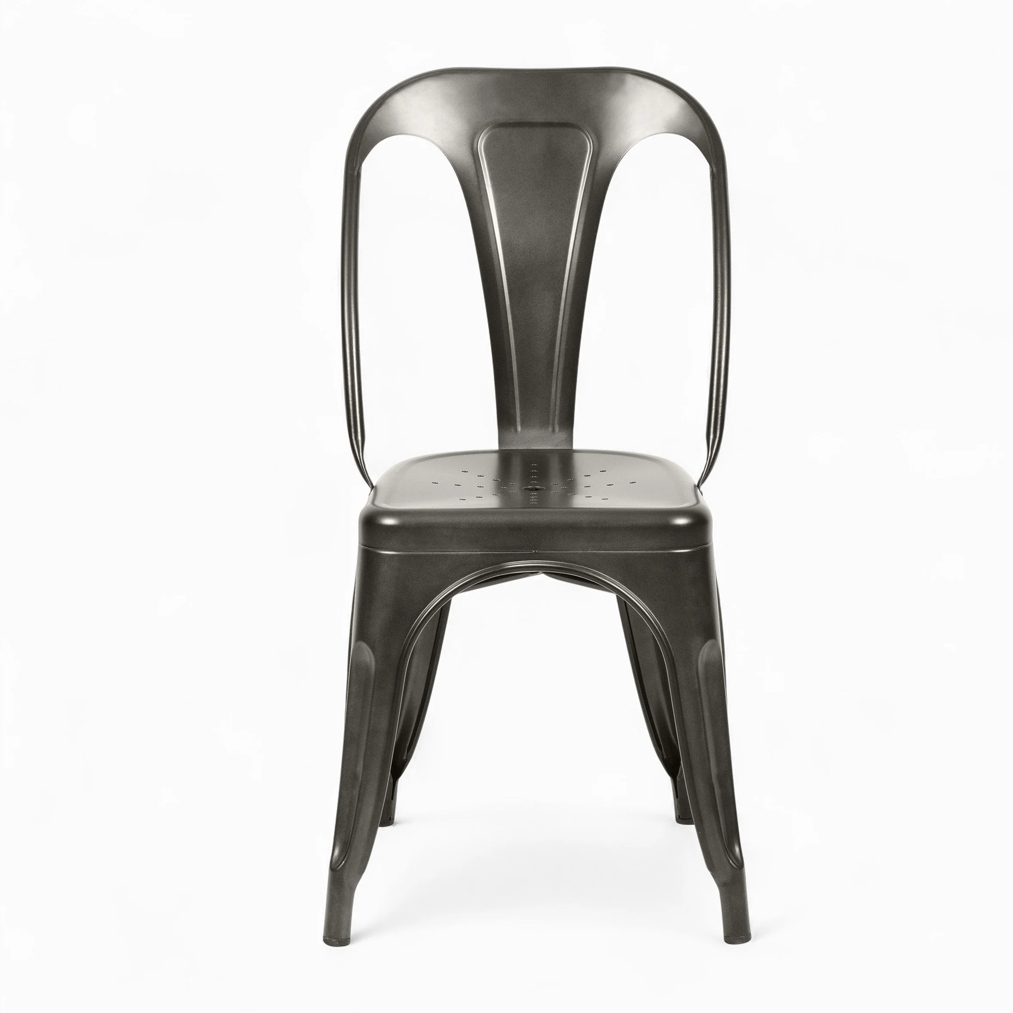 Pack 4 chaises industrielles en métal gris - Indus