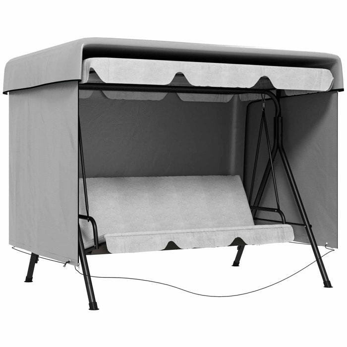 Funda Balancín Jardín Funda Columpio Jardín Exterior Cubierta de Columpio con Cremallera Impermeable 215x155x150 cm Gris Claro