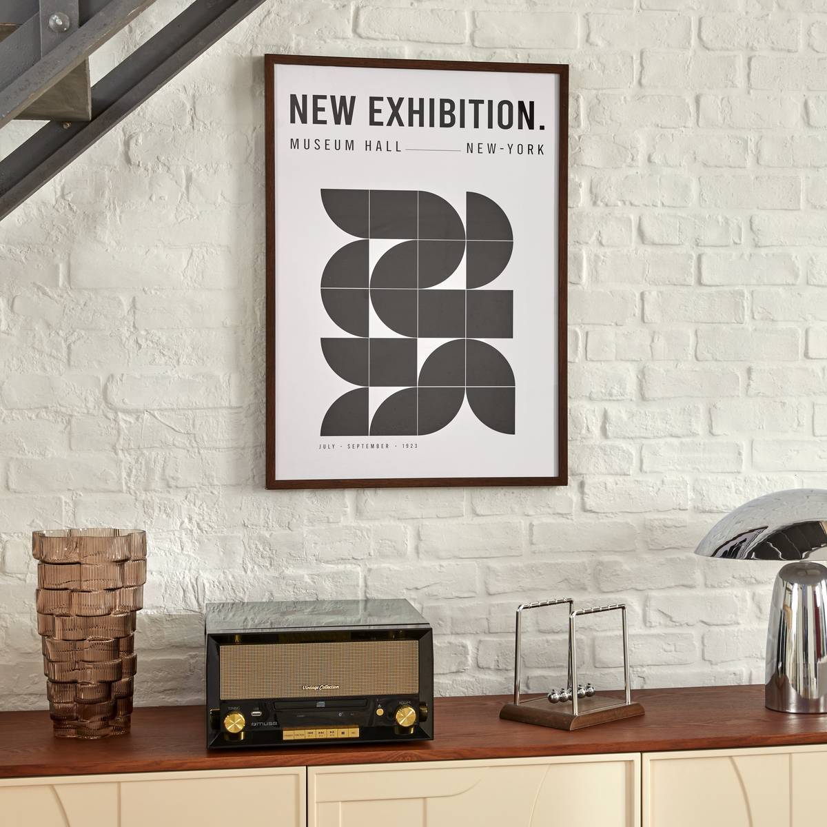 Affiche encadrée Adem noir et blanc 50x70cm