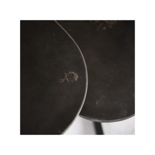 Table basse triangulaire en métal gris anthracite - 60 cm - PEGGY