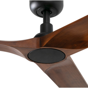 HEYWOOD L LED Ventilateur de plafond noir/noyer TUYA