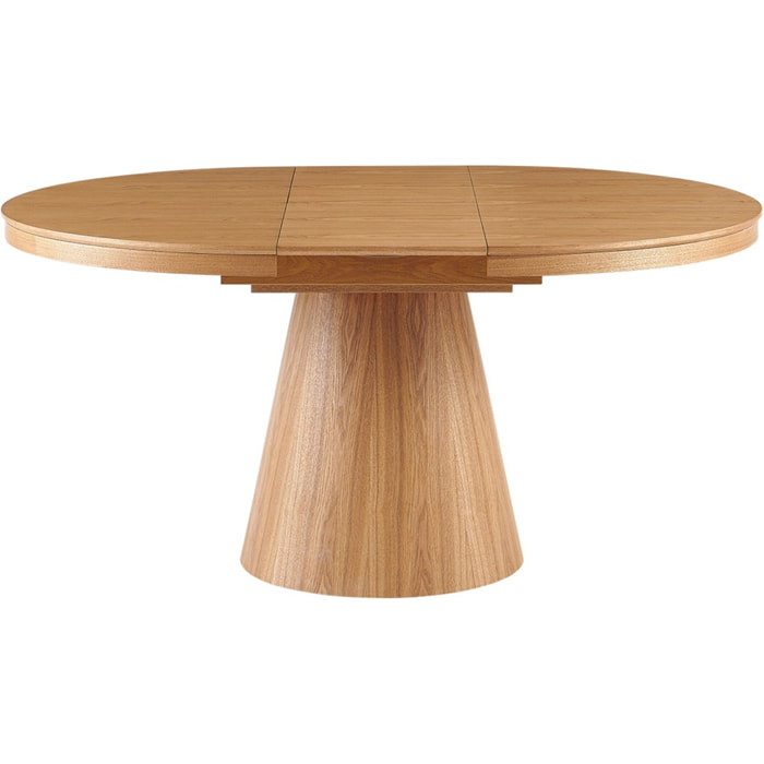 Table à manger ronde extensible 4/6 couverts effet Chêne - TRENTO
