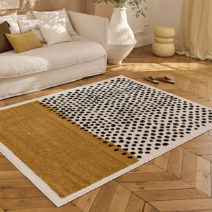 PANTONE - Tapis ocre à motif à pois TERRA DEL SOL