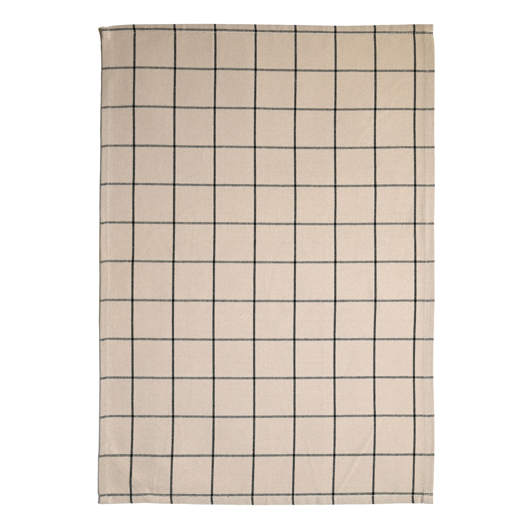 Torchon de cuisine en coton à motif carreaux - Beige