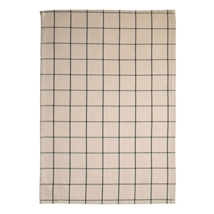 Torchon de cuisine en coton à motif carreaux - Beige