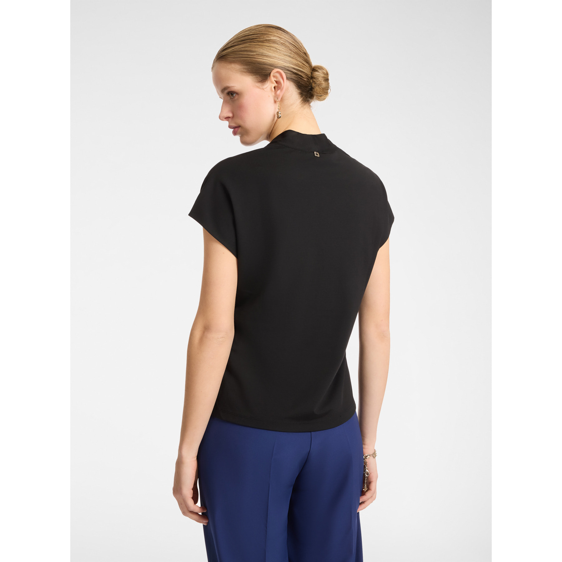 Elena Mirò - Camiseta con cuello alto - Negro