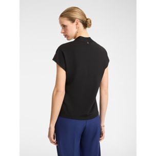 Elena Mirò - Camiseta con cuello alto - Negro